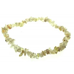 Golden Rutilated Quartz Gemstone Chip Bracelet